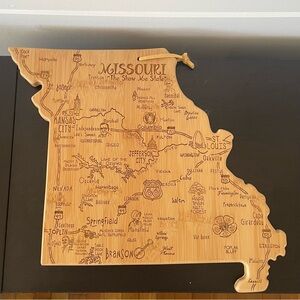 JUST IN Missouri State Shaped Charcuterie Cutting Board Totally Bamboo Kitchen